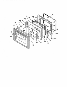 Door Diagram and Parts List for 91147759200  Kenmore Wall Oven