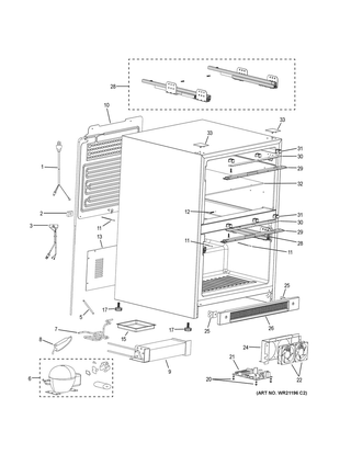 Part Location Diagram of WR14X28256 GE DIVIDER BOARD
