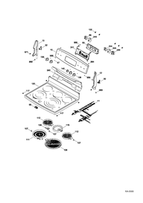 CONTROL PANEL & COOKTOP Diagram and Parts List for PCB940SF1SS  General Electric Range