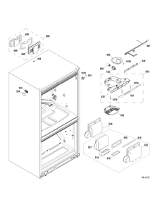 FF SECTION Diagram and Parts List for PDRS0MBYELSS  General Electric Refrigerator