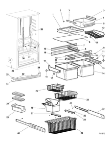 CABINET GROUP Diagram and Parts List for 31269-1  General Electric Refrigerator