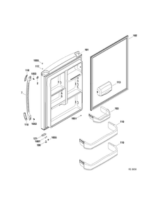 FF DOOR Diagram and Parts List for GBRS0FAYARBS  General Electric Refrigerator