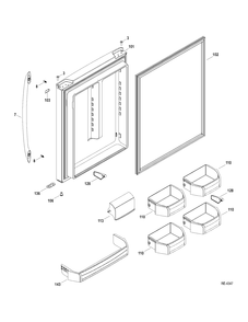 FF DOOR Diagram and Parts List for PDRS0MBYCLSS  General Electric Refrigerator