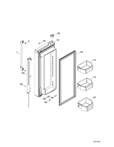 FF DOOR LEFT Diagram and Parts List for CNR22SSEAFES  General Electric Refrigerator