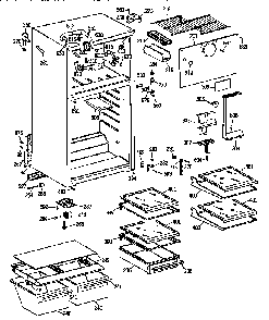 Cabinet Diagram and Parts List for TBX14JABBRAA  General Electric Refrigerator