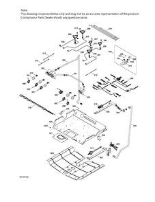 GAS & BURNER PARTS Diagram and Parts List for PCGS910SEF4SS  General Electric Range