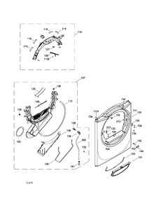 FRONT PANEL ASM Diagram and Parts List for GFMS145ED0MP  General Electric Dryer