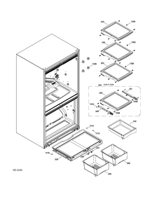 FF SHELVES Diagram and Parts List for GDRC3KBYKRWW  General Electric Refrigerator