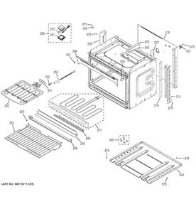 Lower Oven Diagram and Parts List for JK3500DF2WW  General Electric Wall Oven