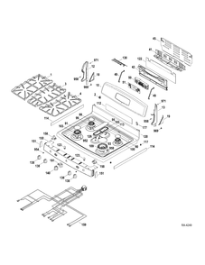 CONTROL PANEL-COOKTOP Diagram and Parts List for JCGB600SET1SS  General Electric Range