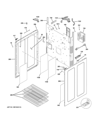 Part Location Diagram of WB18X30063 GE HARNESS GROUND