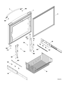 FZ DOOR Diagram and Parts List for PFRS5NBXASS  General Electric Refrigerator