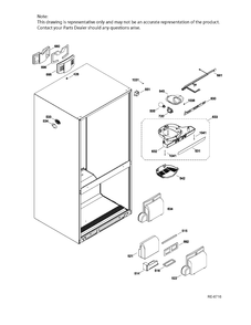 FF FUNCTIONAL PARTS Diagram and Parts List for GDRC0KBXARBB  General Electric Refrigerator