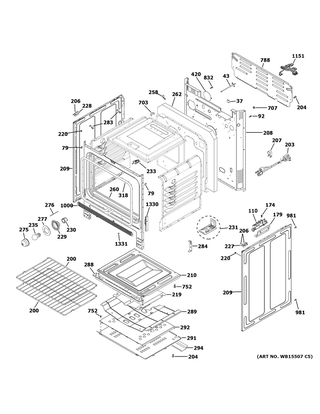 Part Location Diagram of WB63X28837 GE RANGE BACK