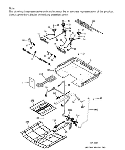 GAS & BURNER PARTS Diagram and Parts List for JCGS750SEF5SS  General Electric Range