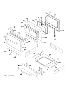 Door And Drawer Parts Diagram and Parts List for JGS760DP5WW  General Electric Range