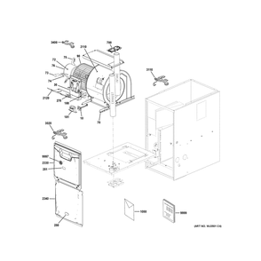Part Location Diagram of 601499-04U GE BTM DOOR C-WIDTH 90% DF VEST-(
