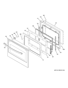 Door Diagram and Parts List for JK3800SHASS  General Electric Wall Oven