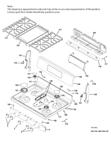 CONTROL PANEL & COOKTOP Diagram and Parts List for JCGB860SEJ4SS  General Electric Range