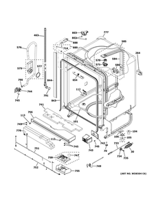 Body Parts Diagram and Parts List for GDT635HSM5SS  General Electric Dishwasher