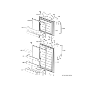 Doors Diagram and Parts List for GTS21FGKBBB  General Electric Refrigerator