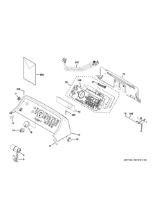 Controls And Backsplash Diagram and Parts List for GTW585BSV3WS  General Electric Washer