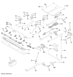 Gas & Burner Parts Diagram and Parts List for JGB860SEJ2SS  General Electric Range