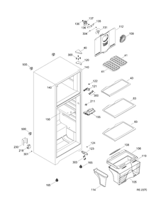 CABINET Diagram and Parts List for MTR10YATAWW  General Electric Refrigerator