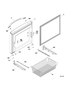 FZ DOOR Diagram and Parts List for PDRF2MBXARBB  General Electric Refrigerator