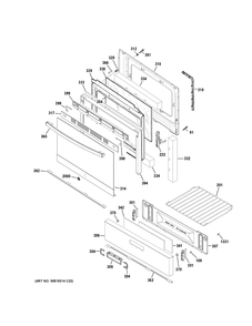 DOOR & DRAWER PARTS Diagram and Parts List for JGBS30REK1SS  General Electric Range