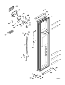 FZ DOOR Diagram and Parts List for GLR25UGTABS  General Electric Refrigerator