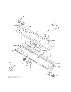 Control Panel Diagram and Parts List for JS645EL6ES  General Electric Range