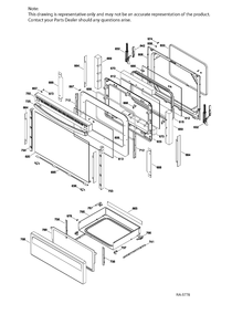 DOOR & DRAWER Diagram and Parts List for JCB840DJ1WW  General Electric Range