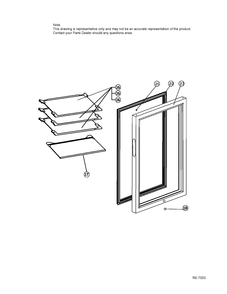DOOR & SHELVES Diagram and Parts List for HEBF100BXS  General Electric Refrigerator