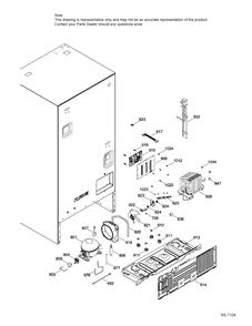 SEALED SYSTEM AND MOTHER BOARD Diagram and Parts List for GDE21DGKBKBB  General Electric Refrigerator