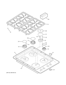 Control Panel & Cooktop Diagram and Parts List for JGP333SET2SS  General Electric Cooktop