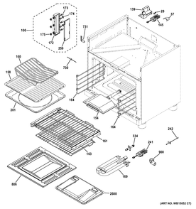 OVEN CAVITY PARTS Diagram and Parts List for ZGP366LR4SS  General Electric Range