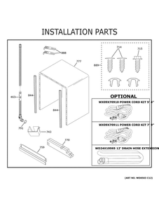 Installation Parts Diagram and Parts List for GDT630PFM6DS  General Electric Dishwasher