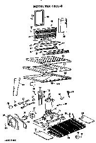 Unit Parts Diagram and Parts List for TBX18DJB  General Electric Refrigerator