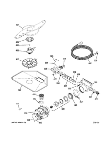MOTOR & PUMP Diagram and Parts List for 4071100  General Electric Dishwasher