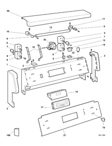 BACKGUARD Diagram and Parts List for GRCR3825ZBB-2  General Electric Range