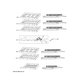 Shelves Diagram and Parts List for CCP06DP4PCW2  General Electric Wine and Beverage Cooler