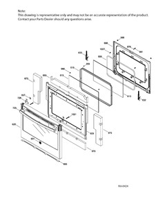 DOOR Diagram and Parts List for PC2S910SEF3SS  General Electric Range