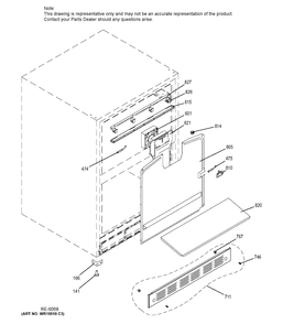 CABINET Diagram and Parts List for ZIDI240HAII  General Electric Refrigerator