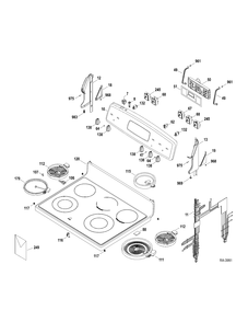 CONTROLS-COOKTOP Diagram and Parts List for JCBP80DP2WW  General Electric Range