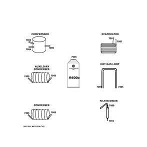 Lokring Connectors Diagram and Parts List for CCP06BP4PEW2  General Electric Wine and Beverage Cooler