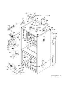 CASE PARTS Diagram and Parts List for DFE28JELBDS  General Electric Refrigerator