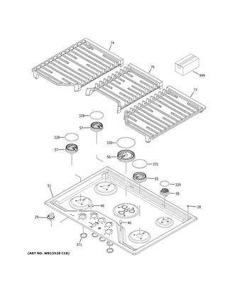 Part Location Diagram of WB02X30761 GE Bridge Bumper