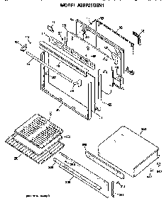 Door And Broiler Assembly Diagram and Parts List for JGBP29GEN1  General Electric Range