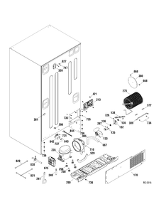 SYSTEM PARTS Diagram and Parts List for PFRS5NBXASS  General Electric Refrigerator